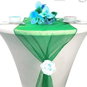 18" W x 180" L Chiffon Table Runner, Emerald Green